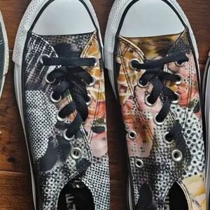 Converse Low-Top Sneakers in Black with Multicolor Floral Print